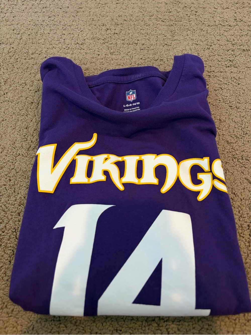 NFL Purple Minnesota Vikings Tee with Yellow Accent